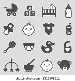 Baby Icons. Sticker Design. Vector Illustration.