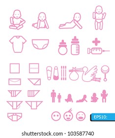 baby icons vector