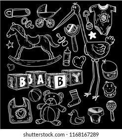baby icons, vector illustration.