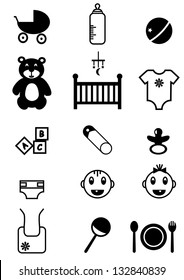 baby icons, vector illustration