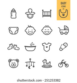 Baby icons. Vector illustration.