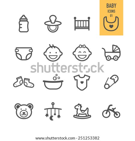 Baby icons. Vector illustration.