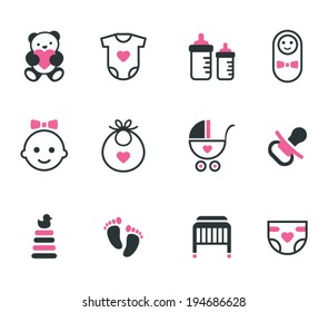 Baby icons. Vector set.