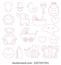 baby icons vector set .vector illustration