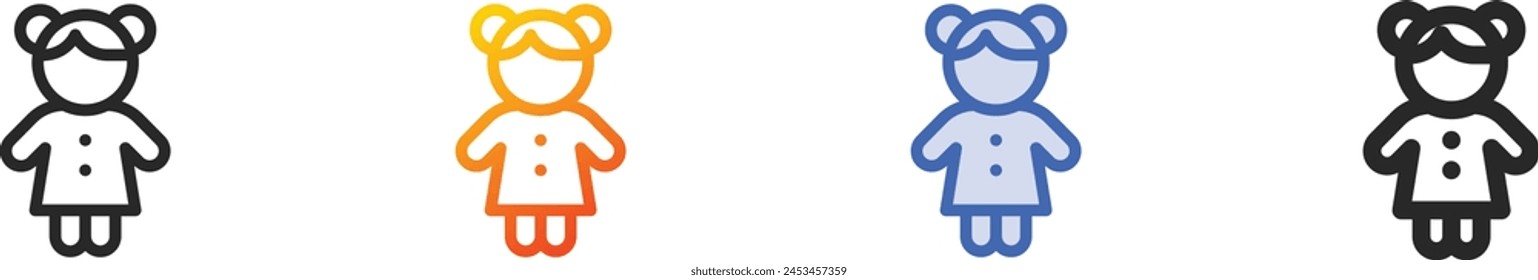 baby icon.Thin Linear, Gradient, Blue Stroke and bold Style Design Isolated On White Background
