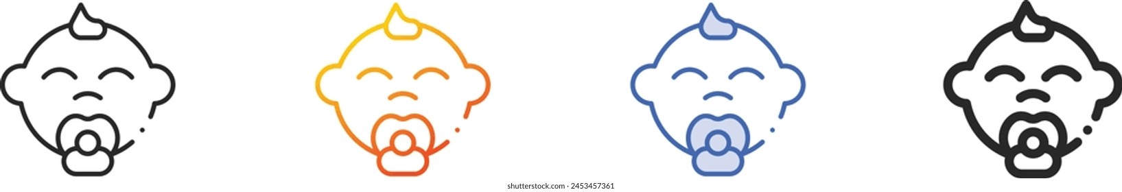 baby icon.Thin Linear, Gradient, Blue Stroke and bold Style Design Isolated On White Background