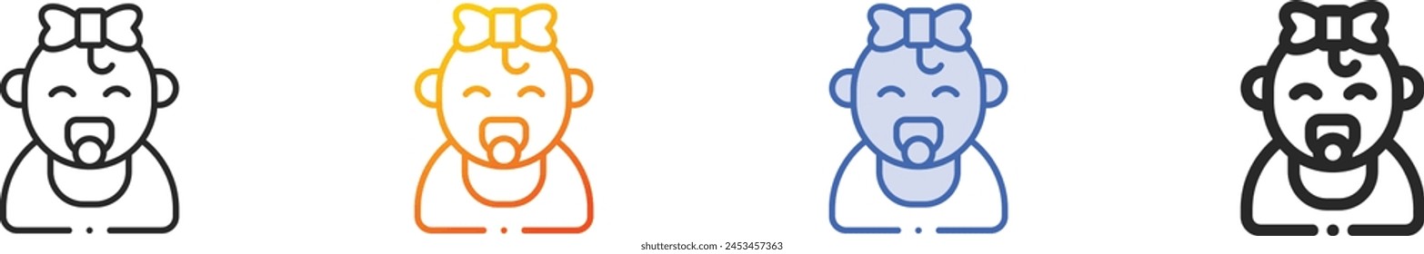 baby icon.Thin Linear, Gradient, Blue Stroke and bold Style Design Isolated On White Background