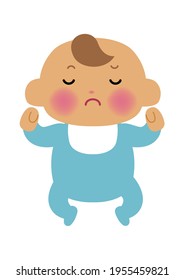 A baby illustration.
Design material "Newborn baby".