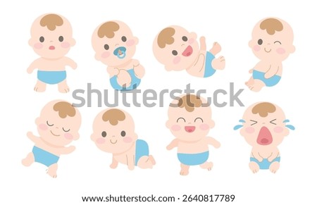 Baby illustration flat cute vector
