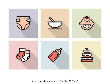 BABY AND ILLUSTRATION ICON CONCEPT