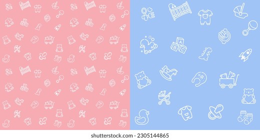 Baby illustration pattern, baby toy.Seamless baby,pattern baby.