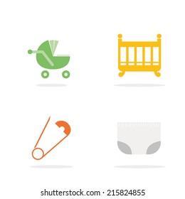 Baby infant kids icon set,vector design illustration