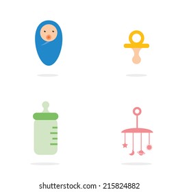 Baby infant kids icon set,vector design illustration