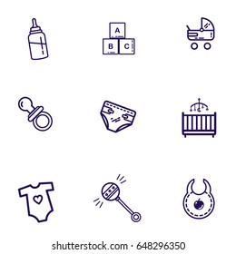 Baby and infants vector icon set on white background