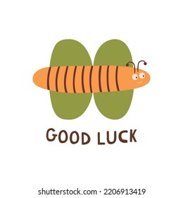 Baby insect. Cute baby butterfly, childish insect. Good luck wishes, birthday card illustration. Sweet kids poster banner butterfly isolated element Vector summer insect character. Baby animal design