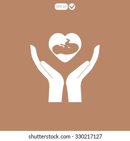 baby inside heart 