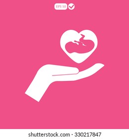 baby inside heart 