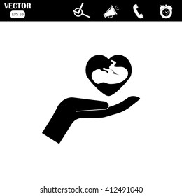 baby inside heart 