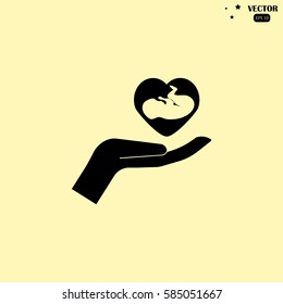 baby inside heart 