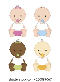 baby isolated over white background. vector illustration