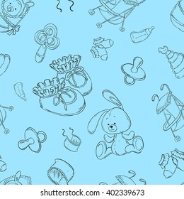 Baby items background illustration 