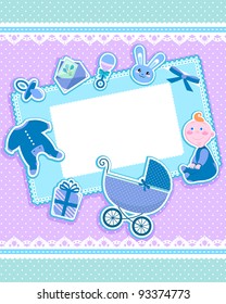 baby items on a cute greeting card