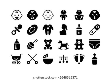 Baby items and symbols infant child