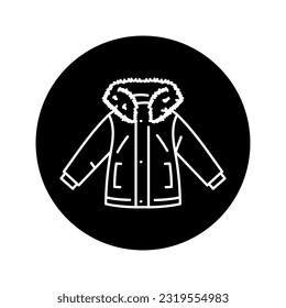 Baby jacket black line icon. Pictogram for web page, mobile app, promo.