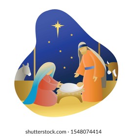 Baby Jesus born in Christmas Day
