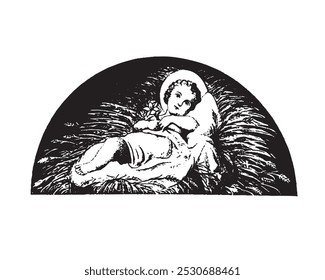 Baby Jesus catholic religious Illustration Infant Jesus vector