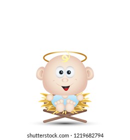 Baby Jesus Cute cartoon Christmas Character Isolated Vector Illustration