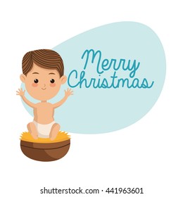 Baby Jesus icon. Merry Christmas design. Vector graphic