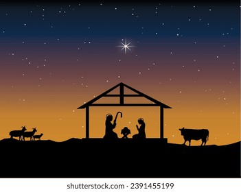 
Baby Jesus in a Manger with Animals