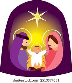 Niño Jesús en un pesebre Vector 2