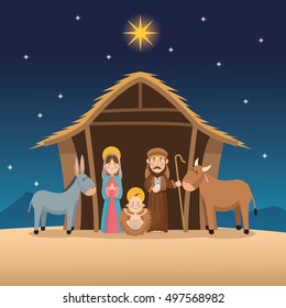 Christmas Nativity Scene Cartoon Baby Jesus Stock Vector (Royalty Free ...