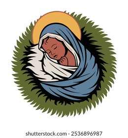 Baby Jesus Nativity Scene Illustration