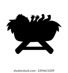 baby jesus silhouette vector isolated