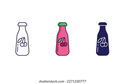 baby juice pouch outline and solid vector icon