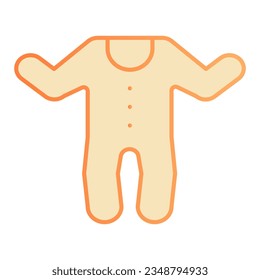 Baby jumpsuit flat icon. Baby clothes orange icons in trendy flat style. Child overalls gradient style design, designed for web and app. Eps 10