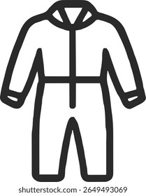 baby jumpsuit for newborn icon illustration outline stroke minimalist black line	