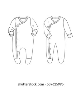 Baby Jumpsuit Template Vector