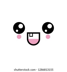 Baby Kawaii Face with First Tooth, Cute Manga Eyes