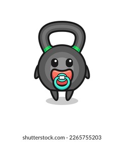 baby kettleball cartoon character with pacifier , cute style design for t shirt, sticker, logo element