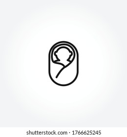 Baby Kid Child Happy line icon on white background