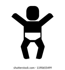 baby kid with diaper pictogram