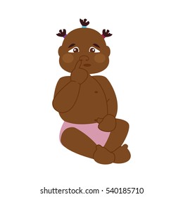 Baby kid negative emotion vector illustration.