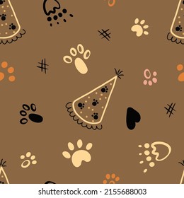 Baby, Kids, Children seamless pattern with handmade dogs. Fashionable scandalous vector background. Ideal for children's clothing, fabrics, textiles, baby decorations, wrapping paper