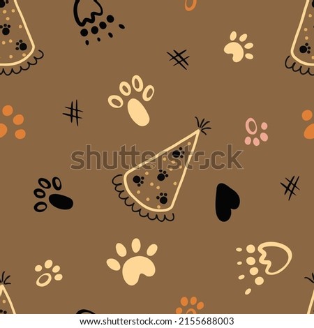 Baby, Kids, Children seamless pattern with handmade dogs. Fashionable scandalous vector background. Ideal for children's clothing, fabrics, textiles, baby decorations, wrapping paper