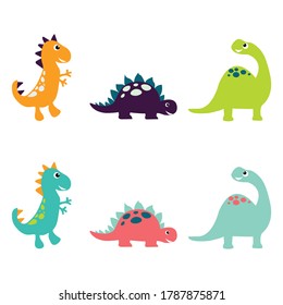 baby kids cute dino art drawing icon logo vector illustrasion