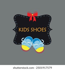 baby kids shoes store logo design vector